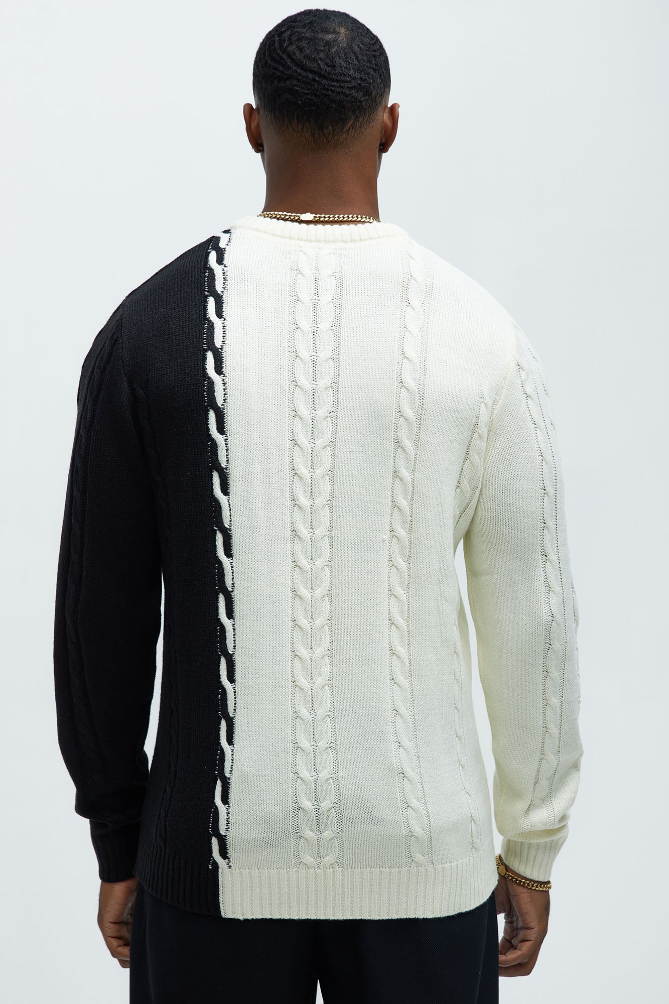 Cody Cable Knit Sweater - White/combo