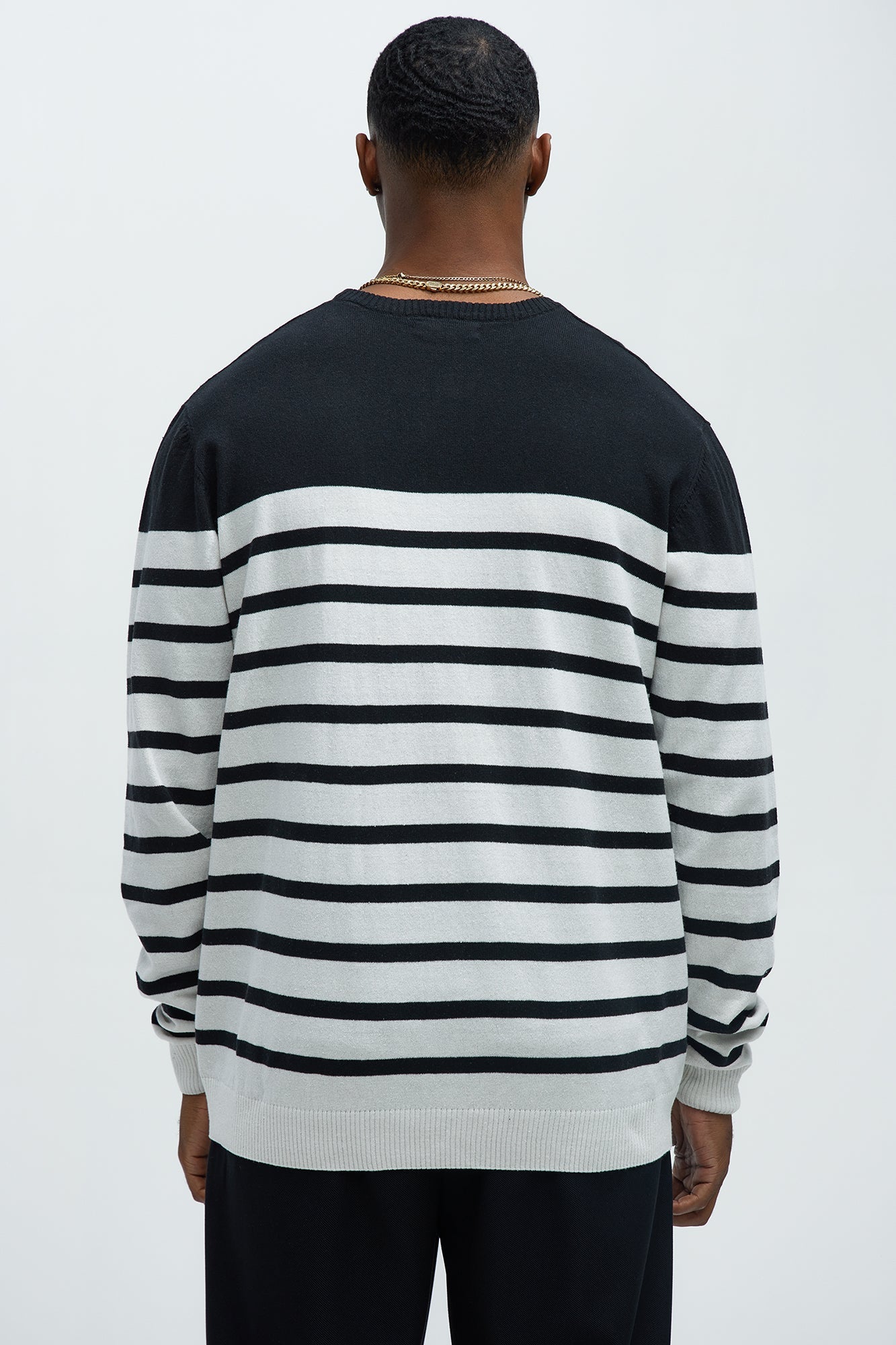 Cozy and Cool Crewneck Sweater - Black/combo