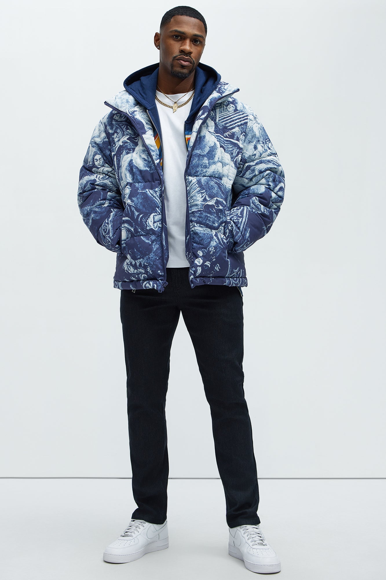Michelangelo Quilted Puffer - Blue/combo