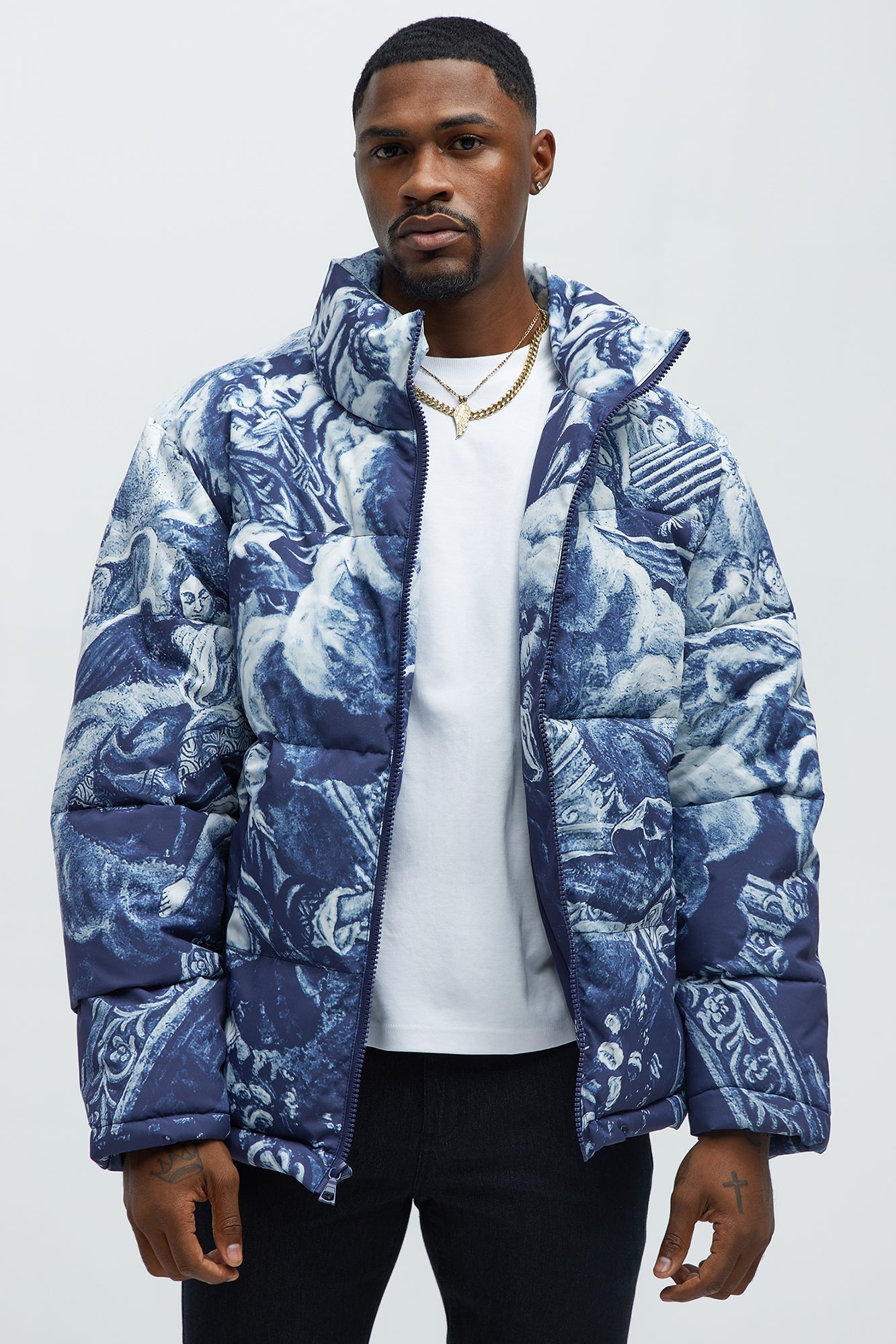 Michelangelo Quilted Puffer - Blue/combo