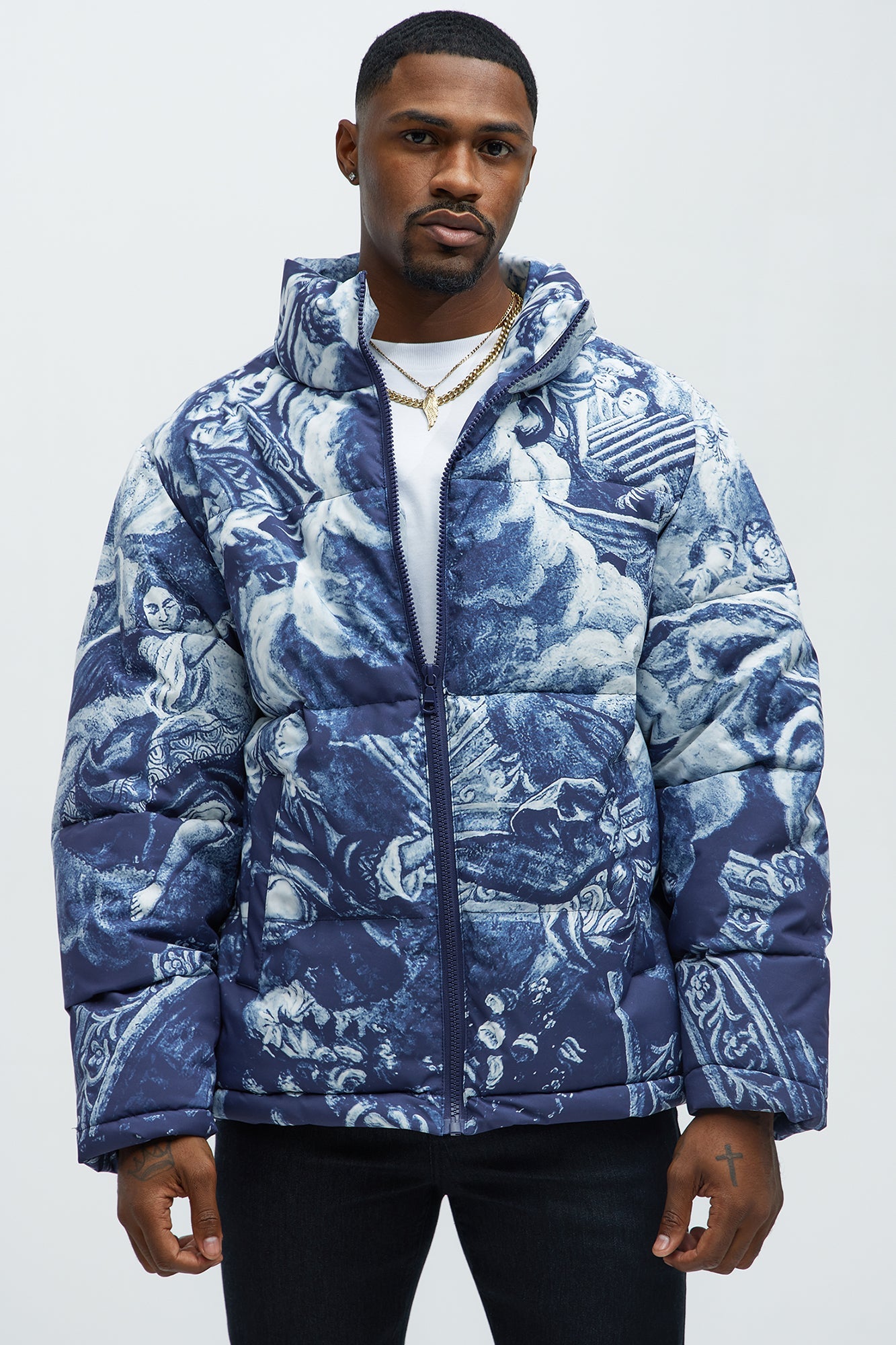 Michelangelo Quilted Puffer - Blue/combo