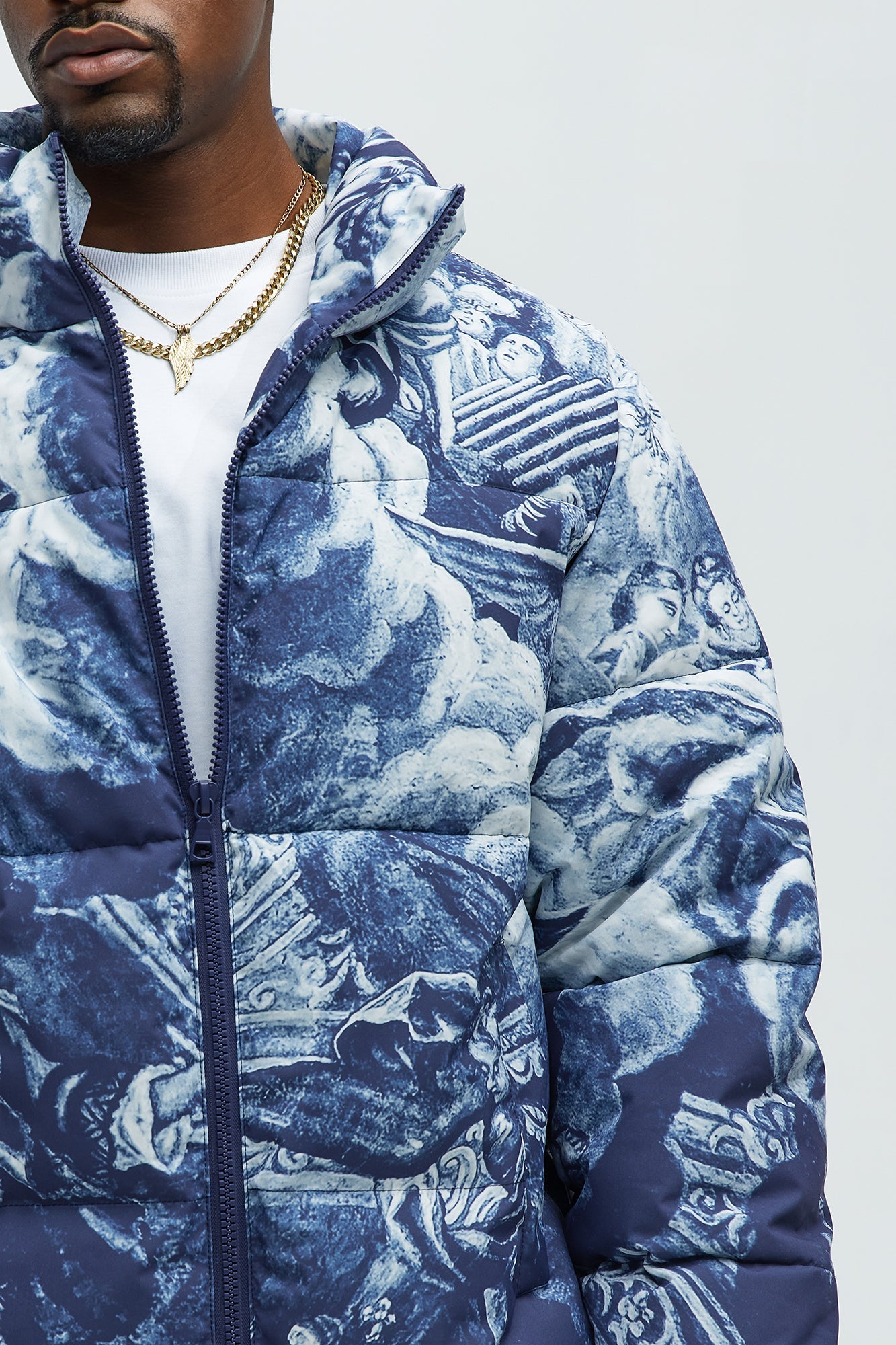 Michelangelo Quilted Puffer - Blue/combo