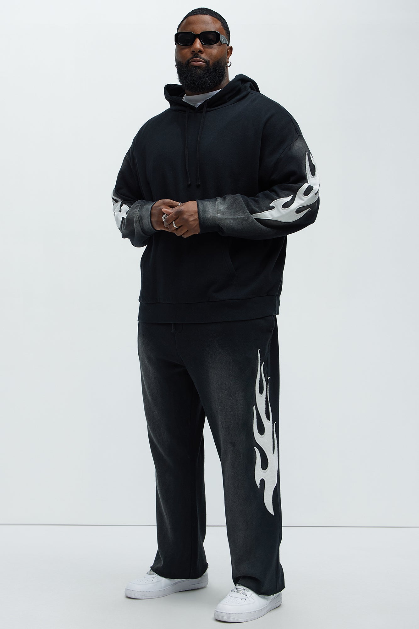 Flame Time Tyson Straight Sweatpants - Black