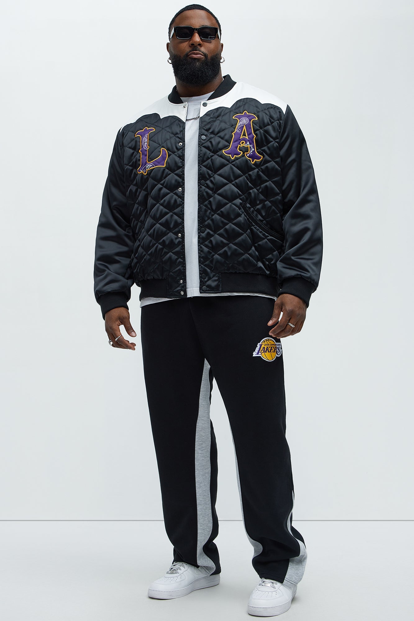 Lakers Backboard Skinny Flare Sweatpants - Black/Purple