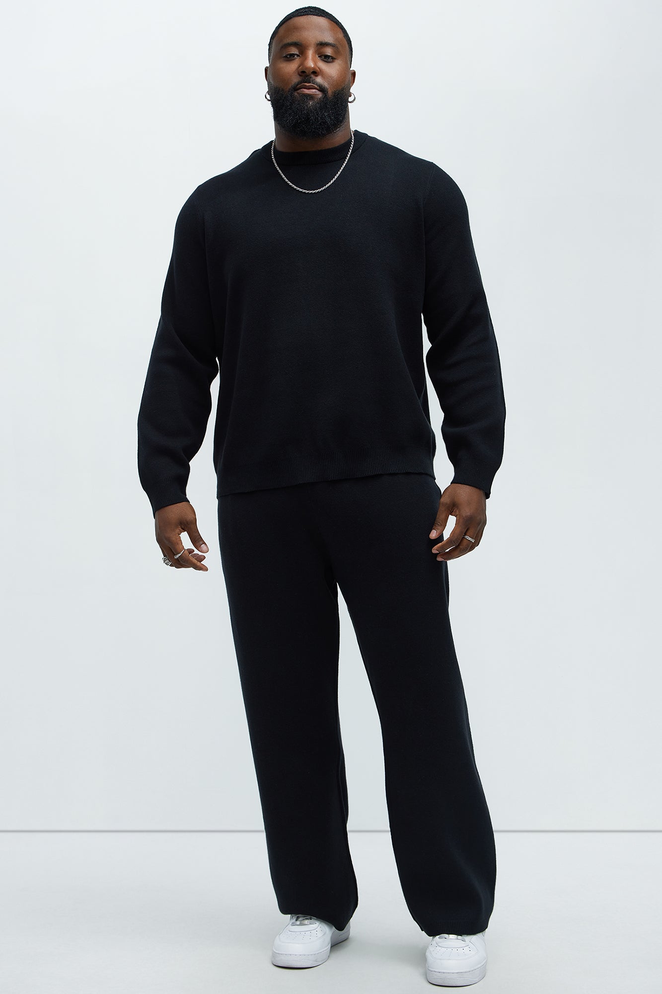 Recline Sweater Knit Crewneck - Black
