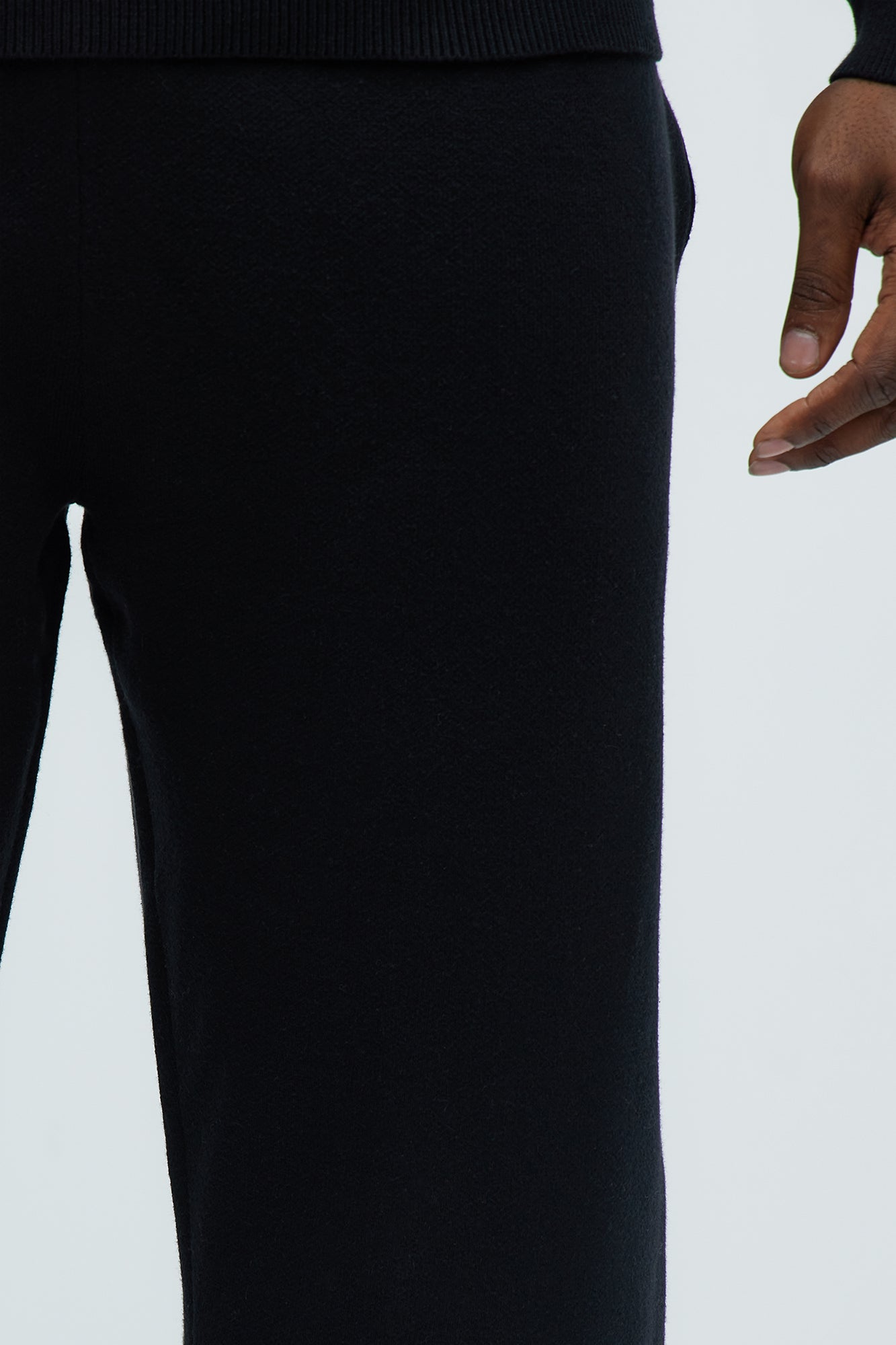 Recline Sweater Knit Sweatpants - Black