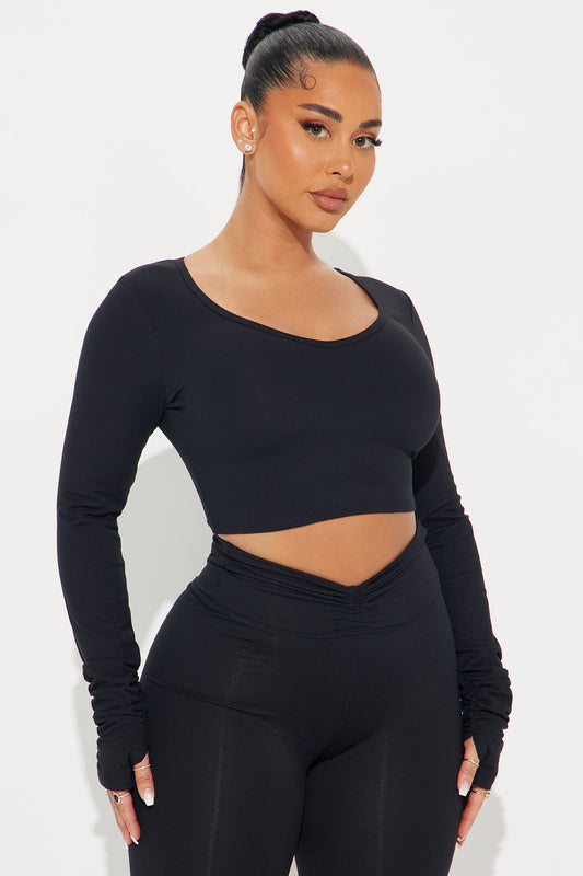 Barre Baddie Super Soft Active Top - Black