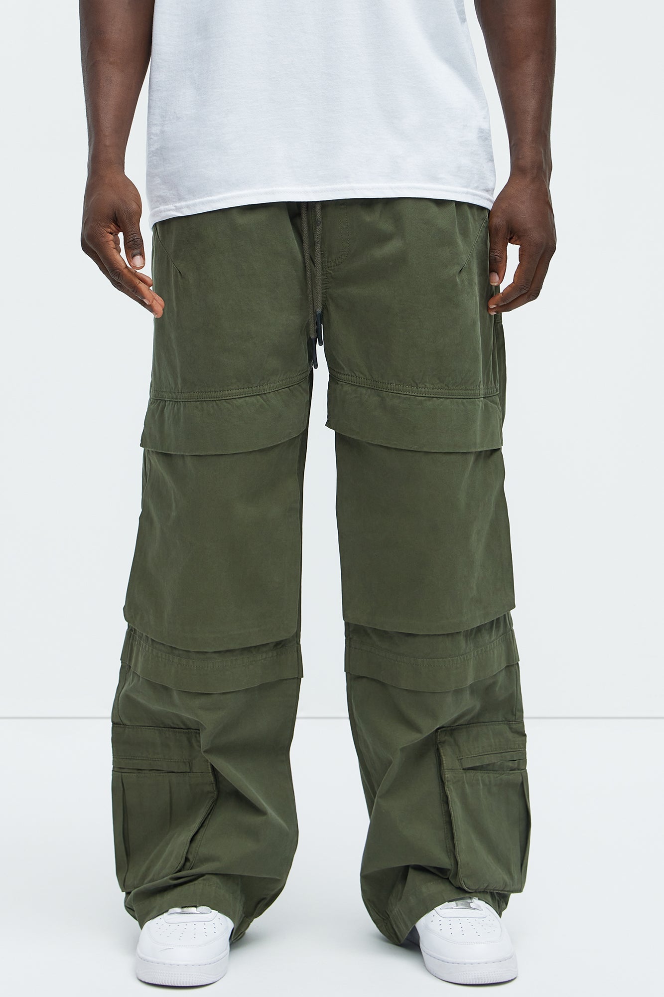 Rylan Wide Leg Cargo Pants - Olive