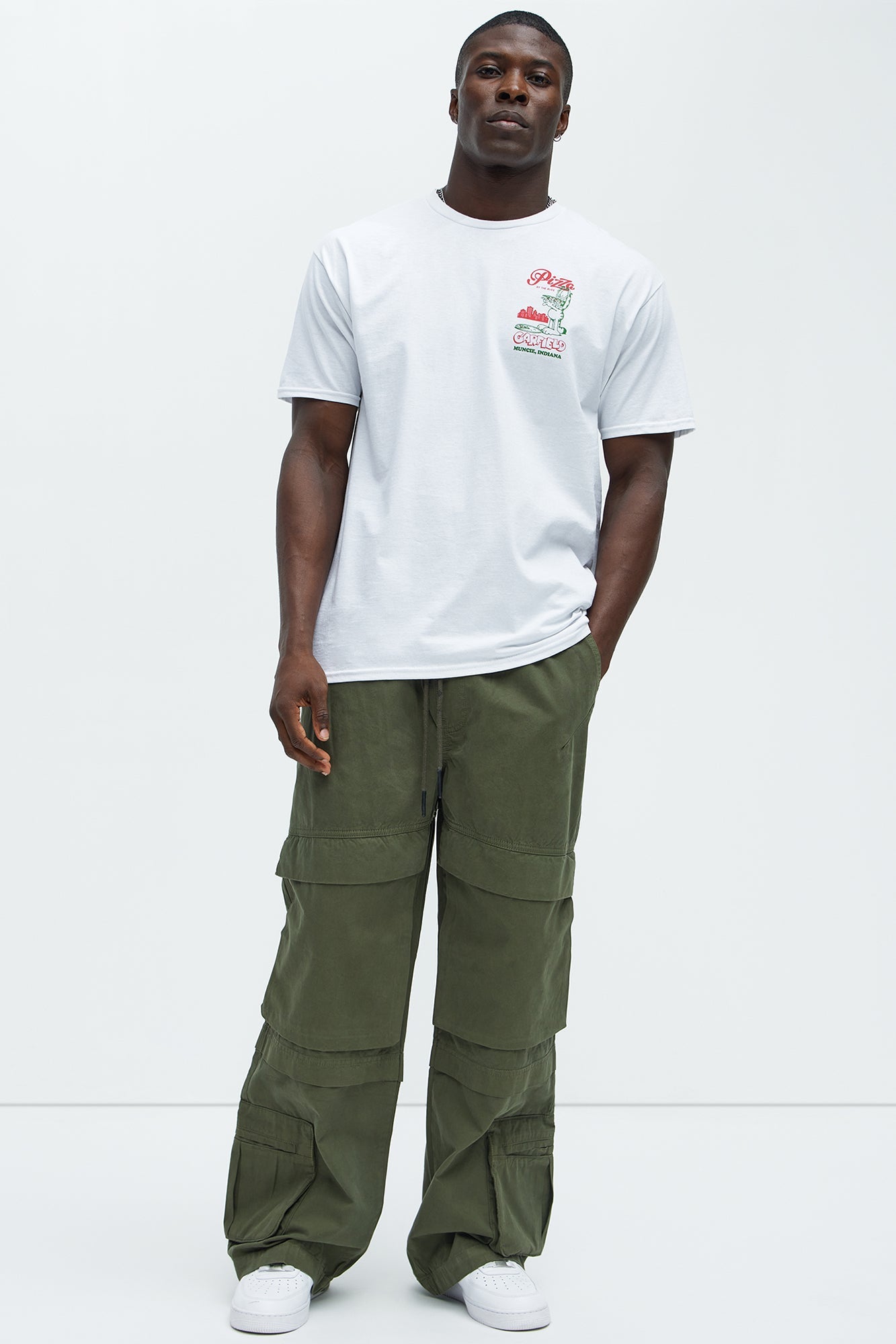 Rylan Wide Leg Cargo Pants - Olive