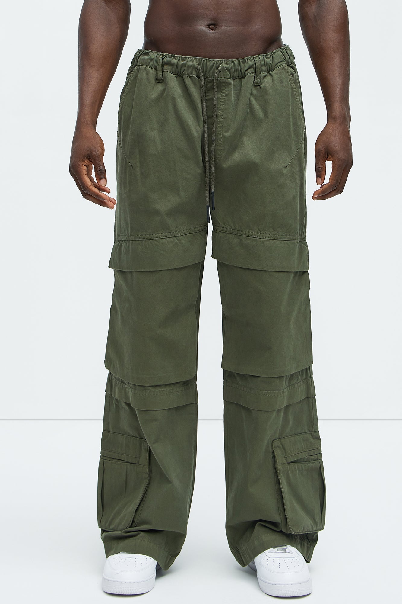 Rylan Wide Leg Cargo Pants - Olive