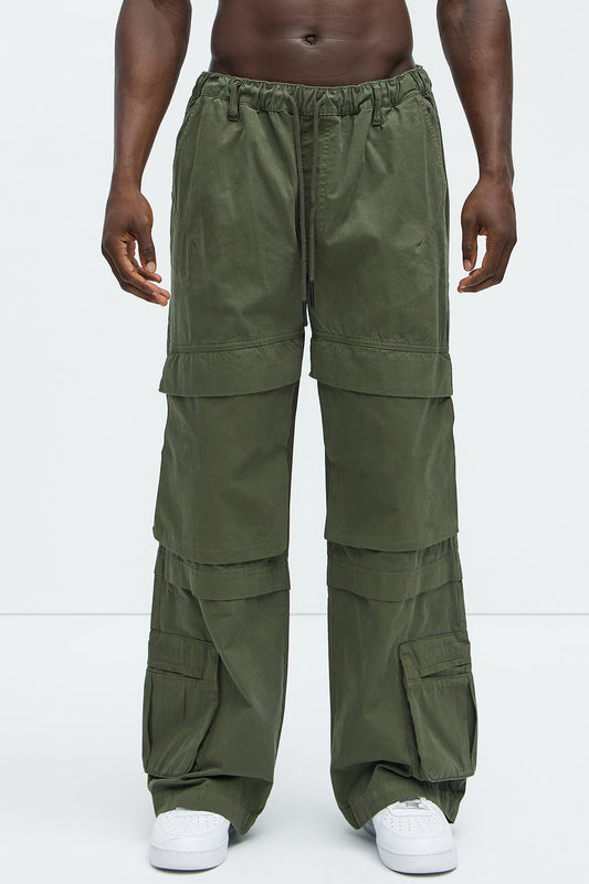 Rylan Wide Leg Cargo Pants - Olive