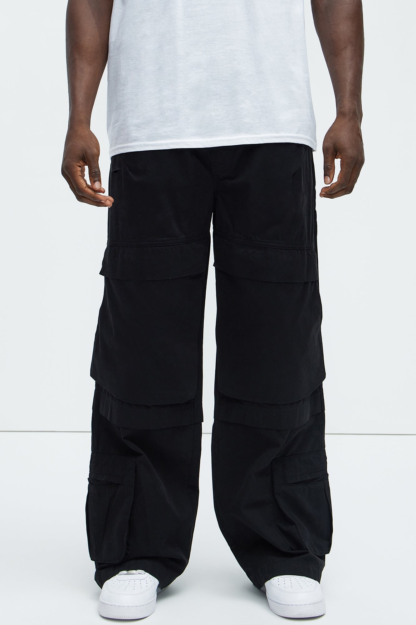 Rylan Wide Leg Cargo Pants - Black