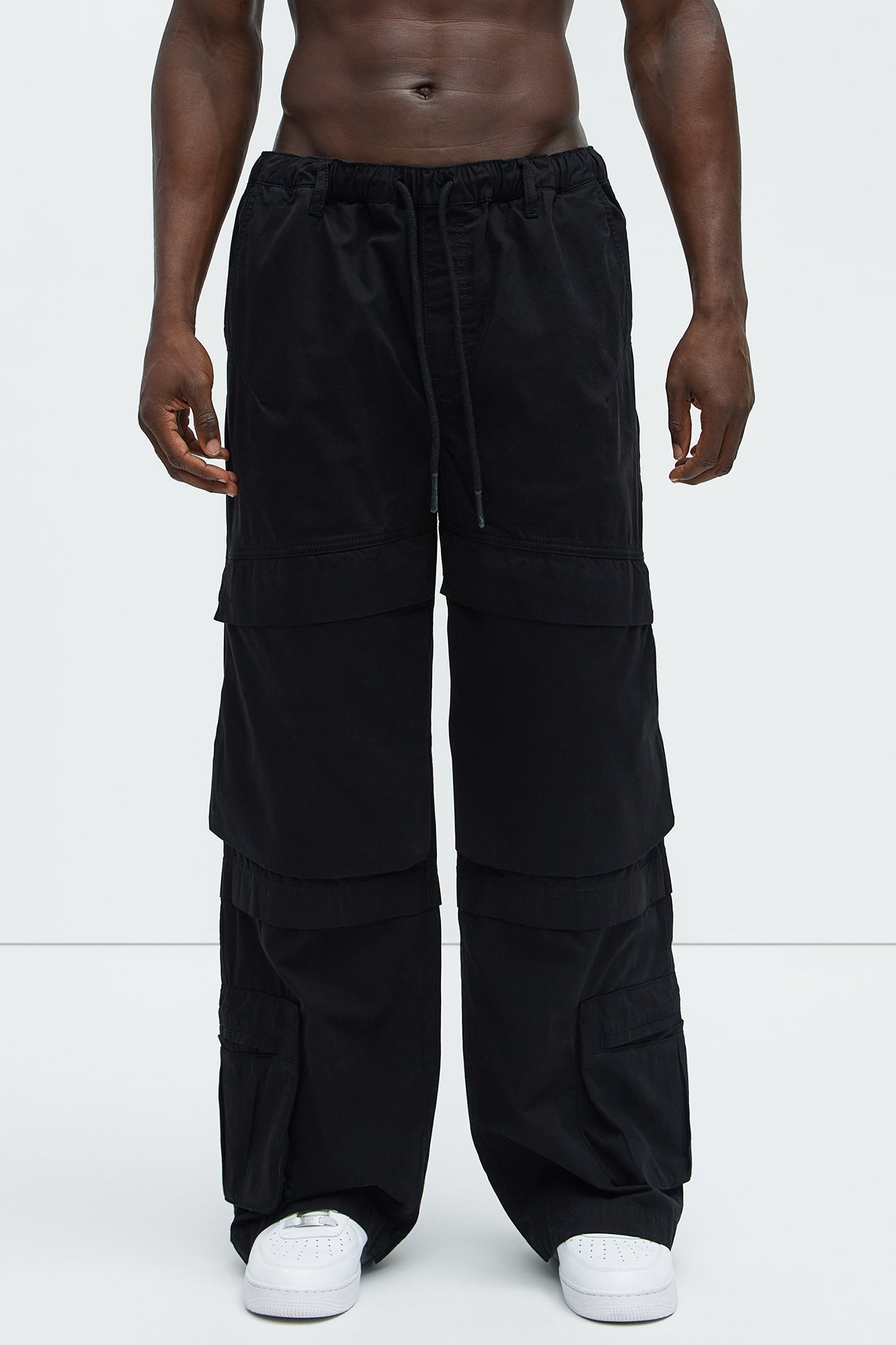 Rylan Wide Leg Cargo Pants - Black