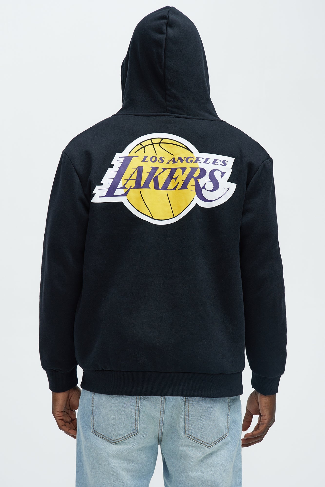Lakers Bold Zip Up Hoodie - Black