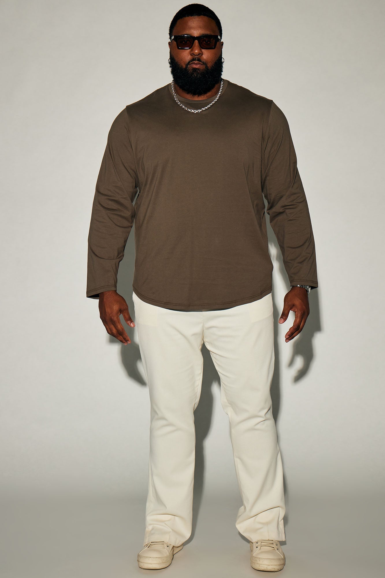 Essential Long Sleeve Scallop Tee - Olive