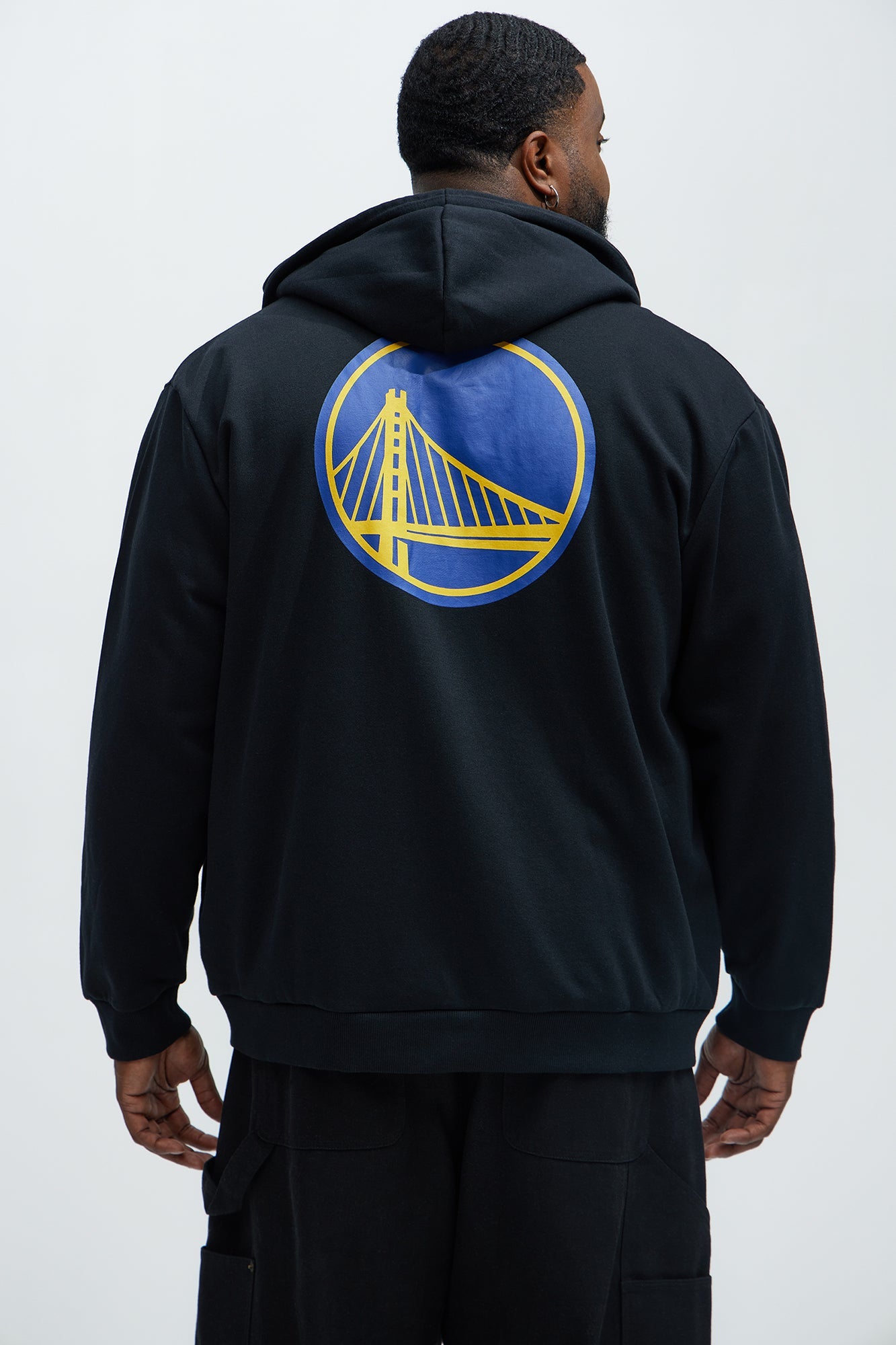 Warriors Bold Zip Up Hoodie - Black