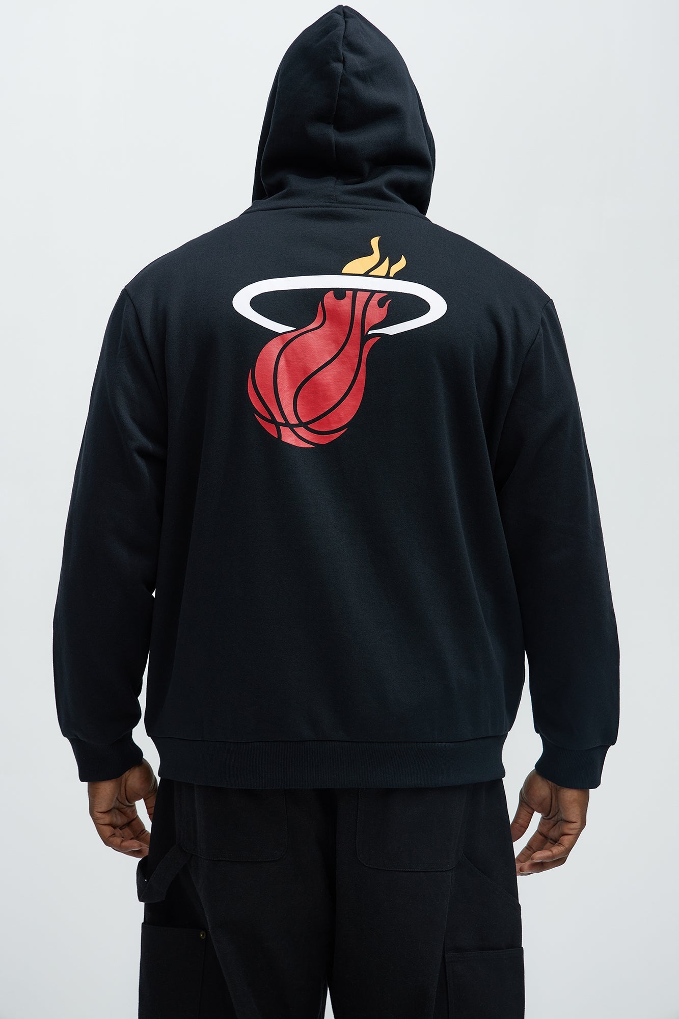 Heat Bold Zip Up Hoodie - Black