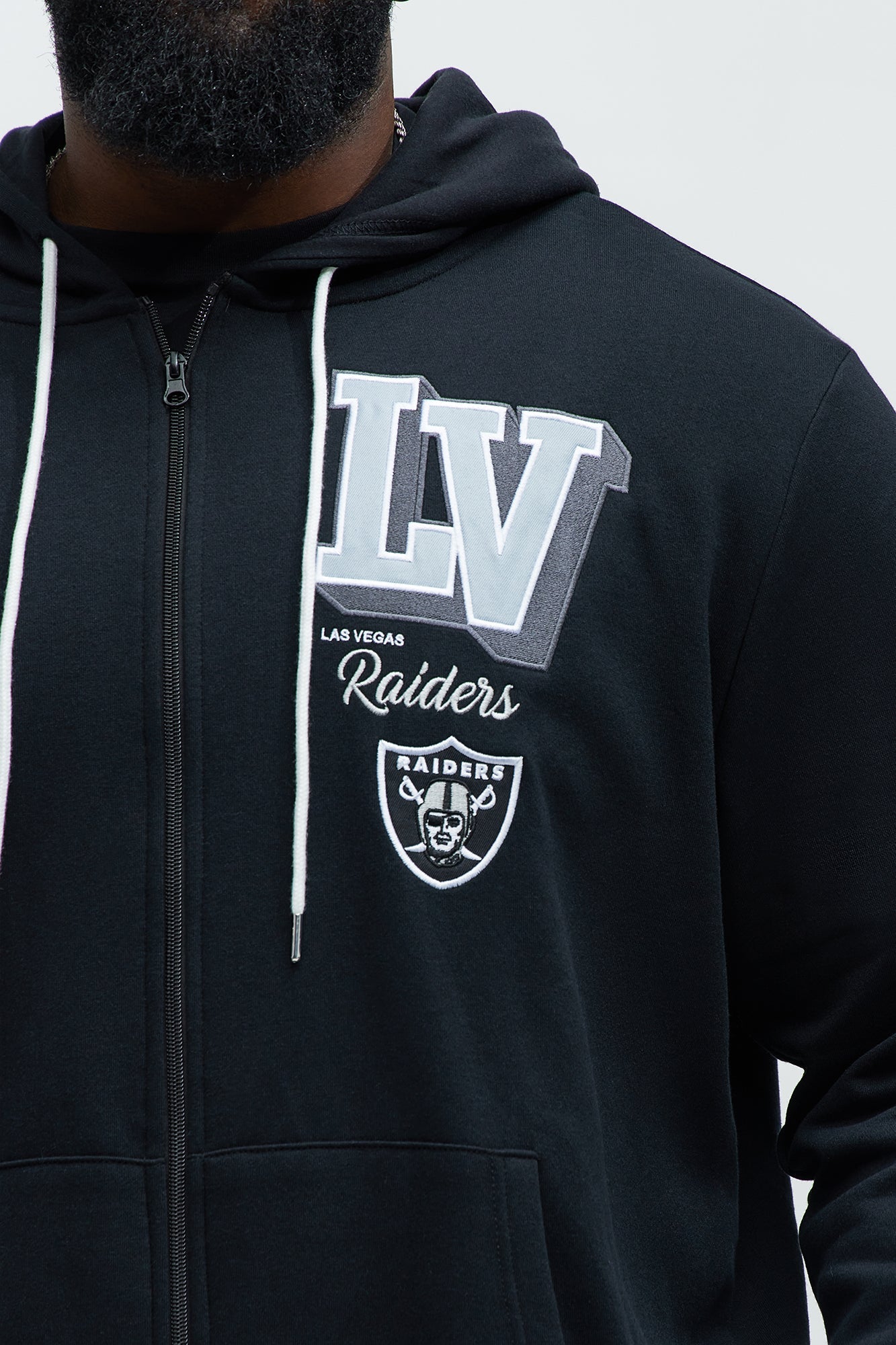 Raiders Bold Zipp Hoodie - Black