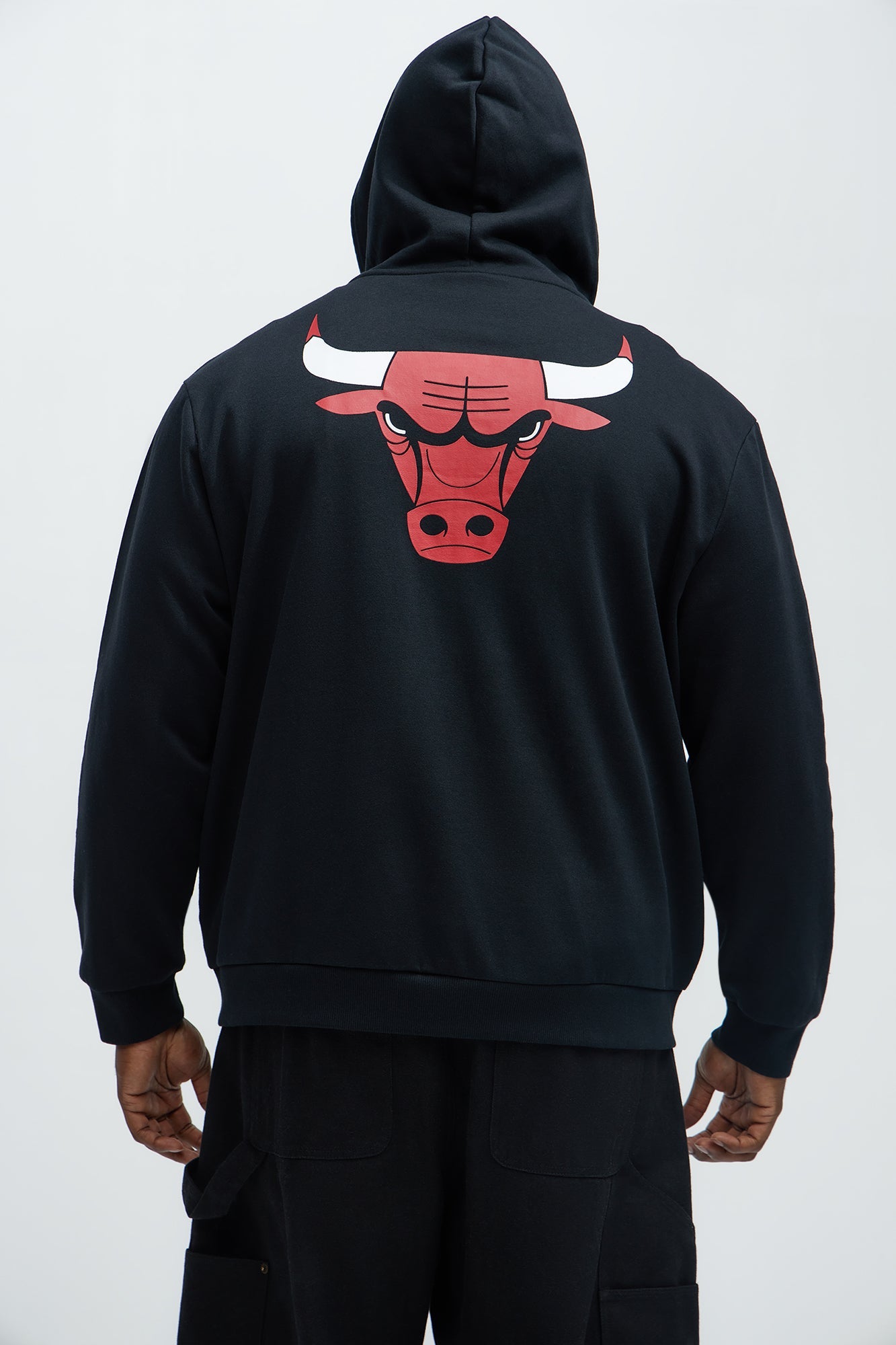Bulls Bold Zip Up Hoodie - Black