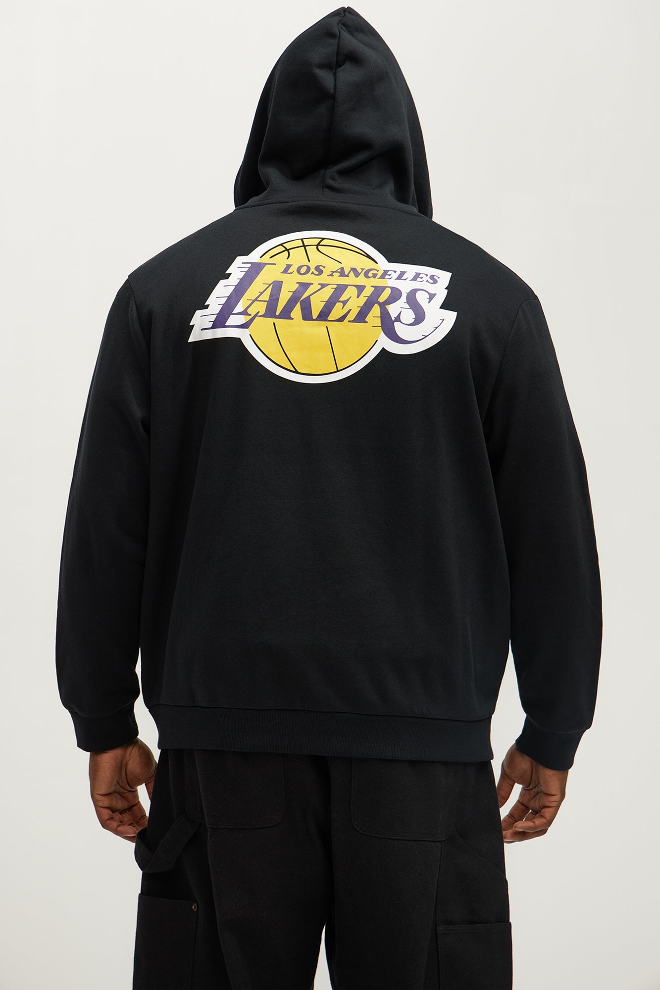 Lakers Bold Zip Up Hoodie - Black