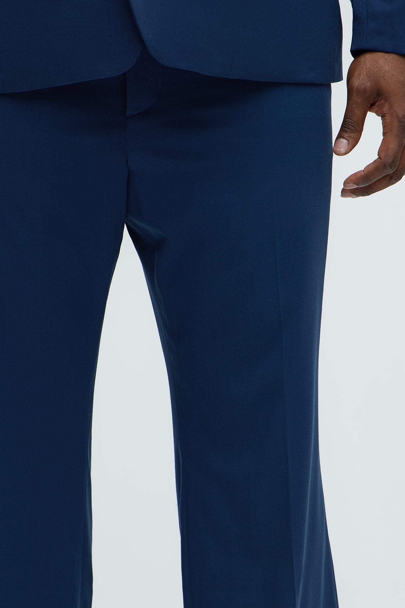 Modern Stretch Straight Trousers - Navy