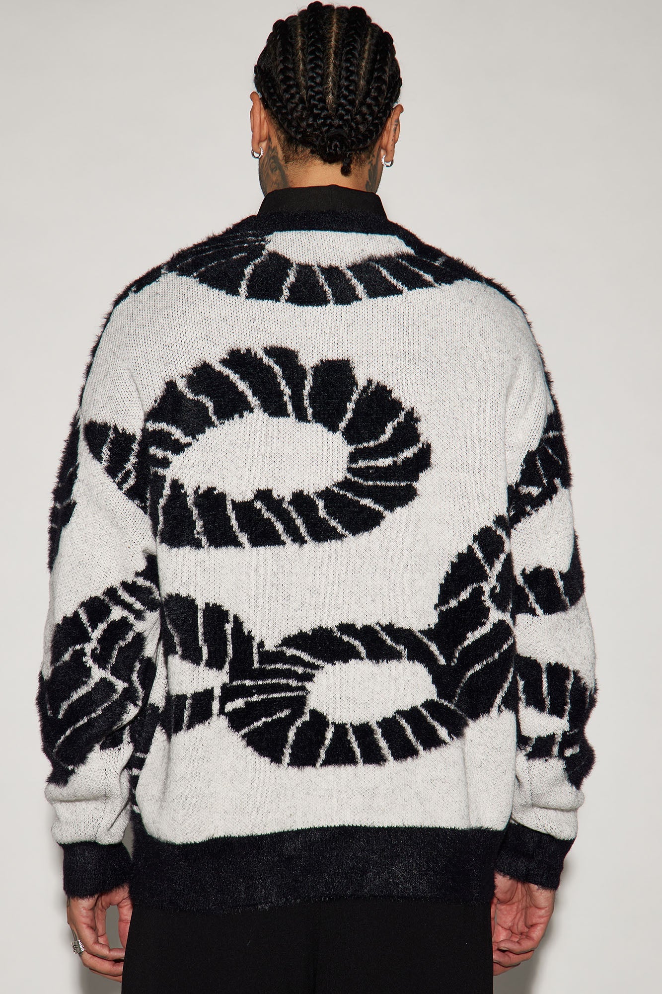 Walking A Tight Rope Mohair Sweater - Cream/combo