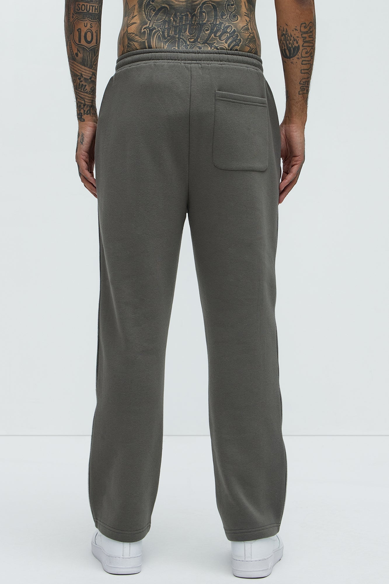 Tyson Cross Straight Sweatpants - Grey