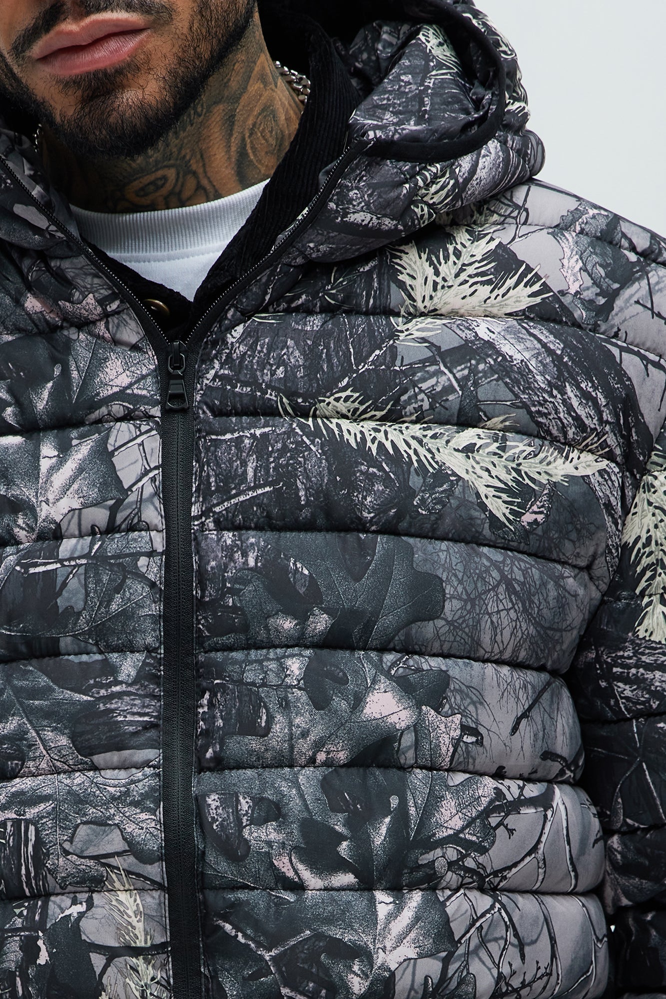 Troop Padded Zip Up Hoodie - Grey/combo