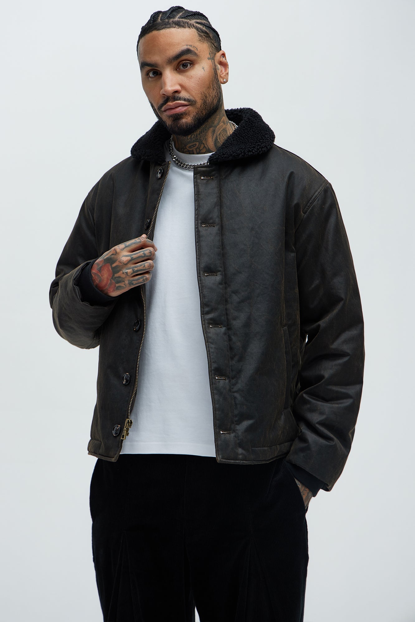 Denali Waxed Sherpa Jacket - Brown