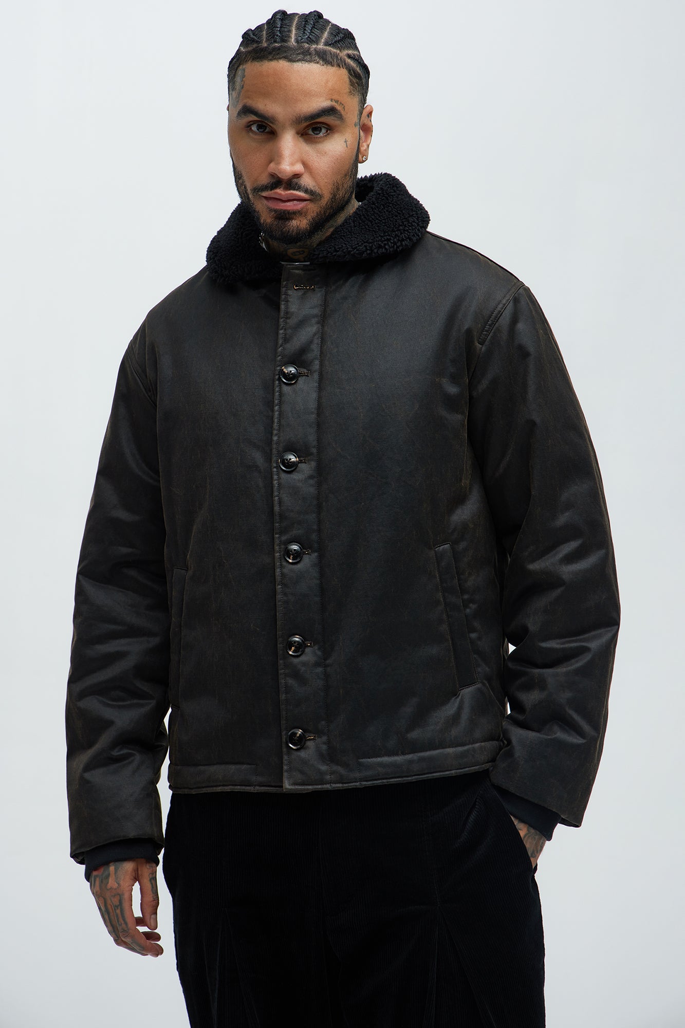 Denali Waxed Sherpa Jacket - Brown