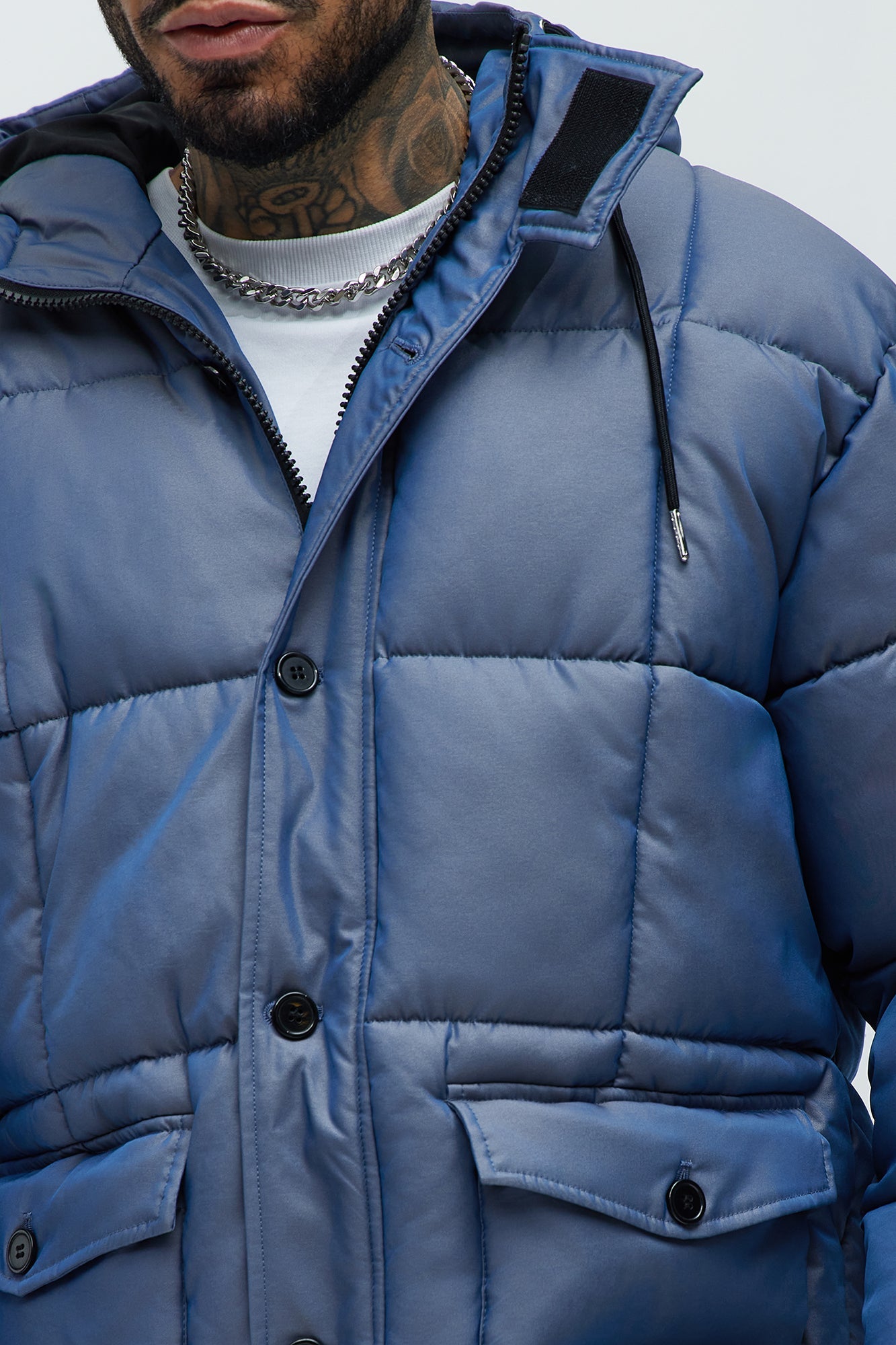 Cosmic Quilted Coat - Blue