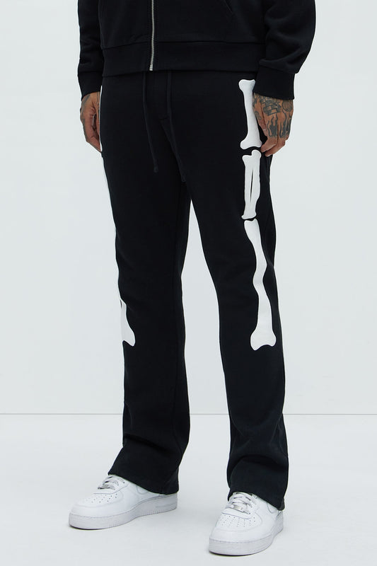 Tyson Bones Skinny Flare Sweatpants - Black
