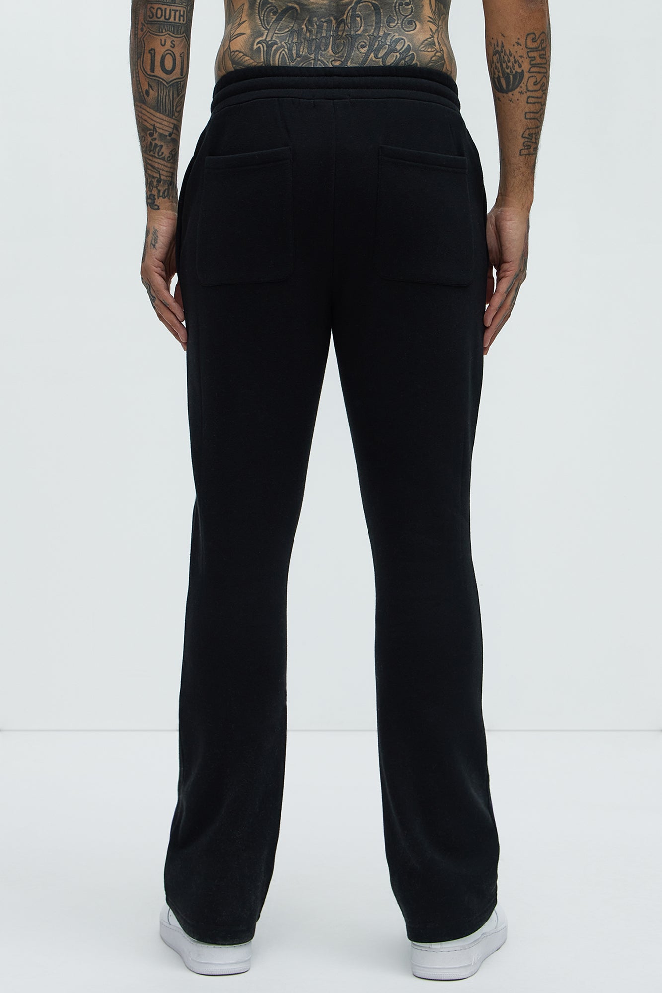 Tyson Bones Skinny Flare Sweatpants - Black