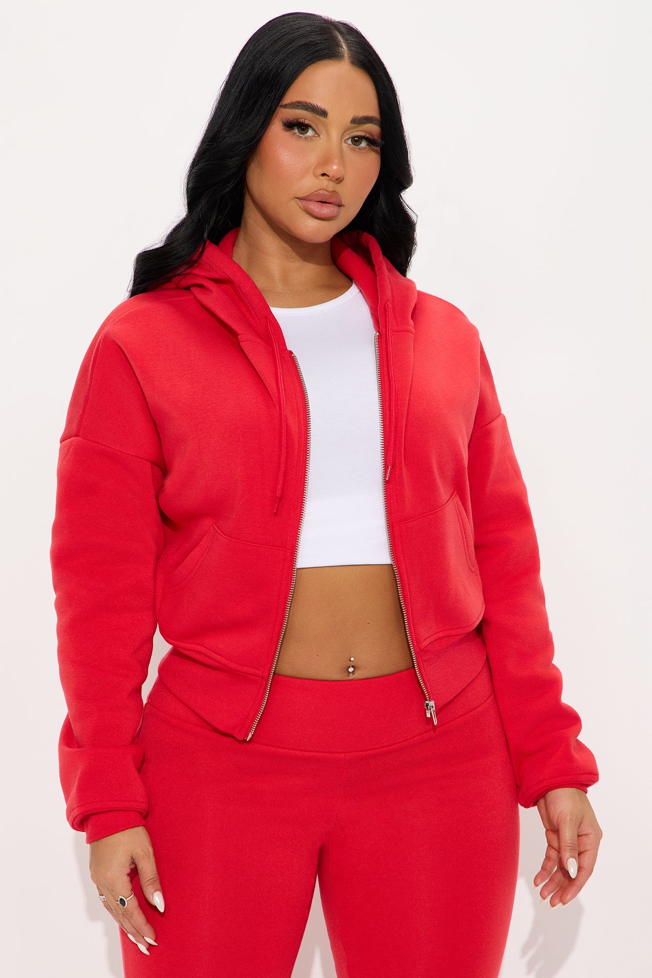 Chill Day Ahead Fleece Pant Set - Red