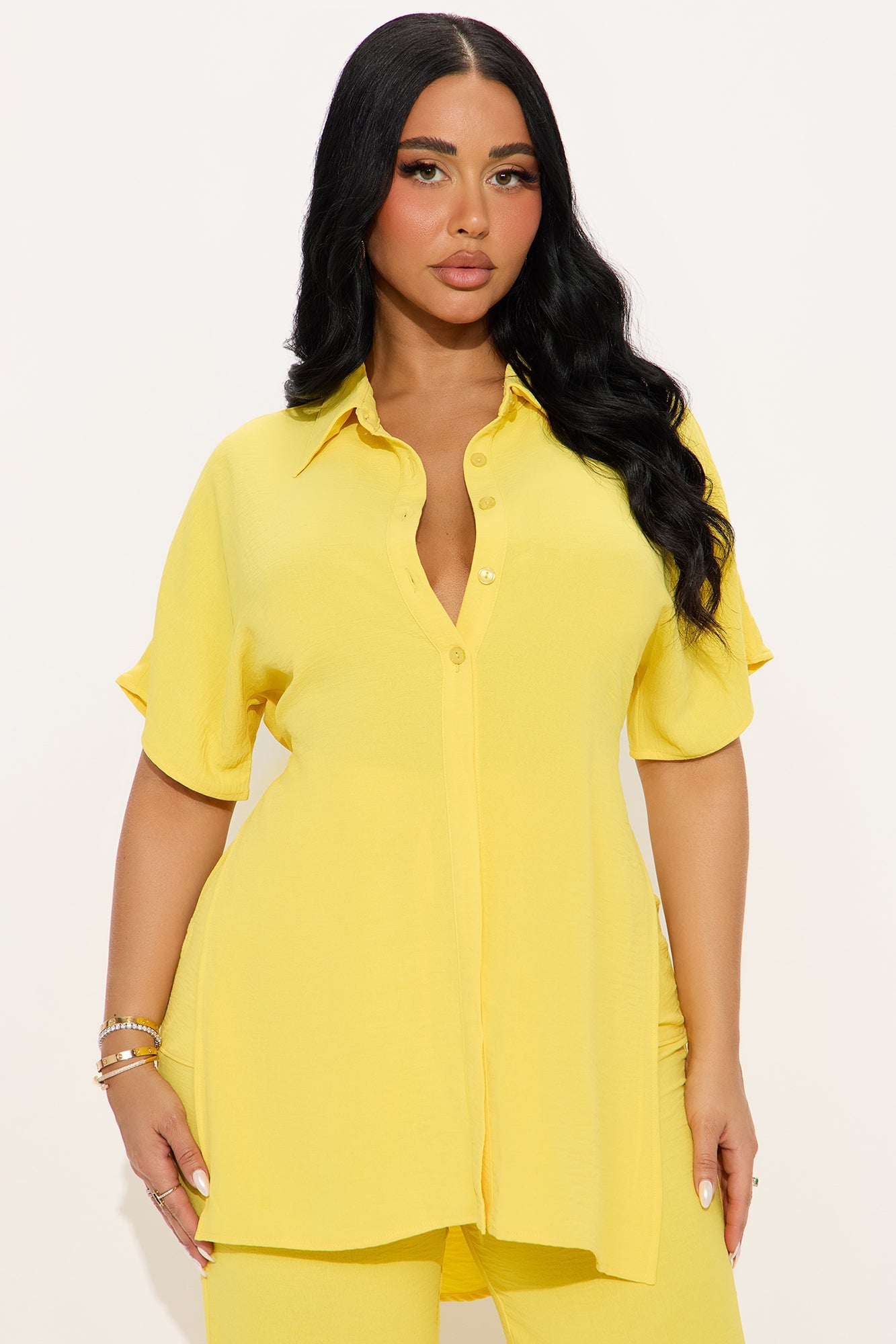 Mikayla Wide Leg Pant Set - Yellow