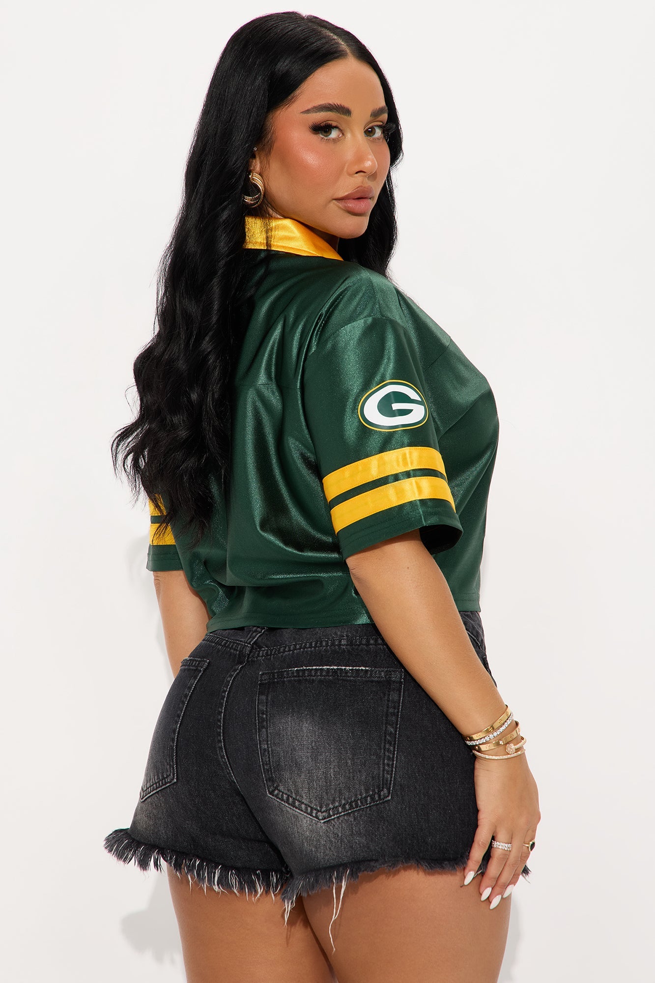 NFL Green Bay Packers Cropped Shirt - Green/combo