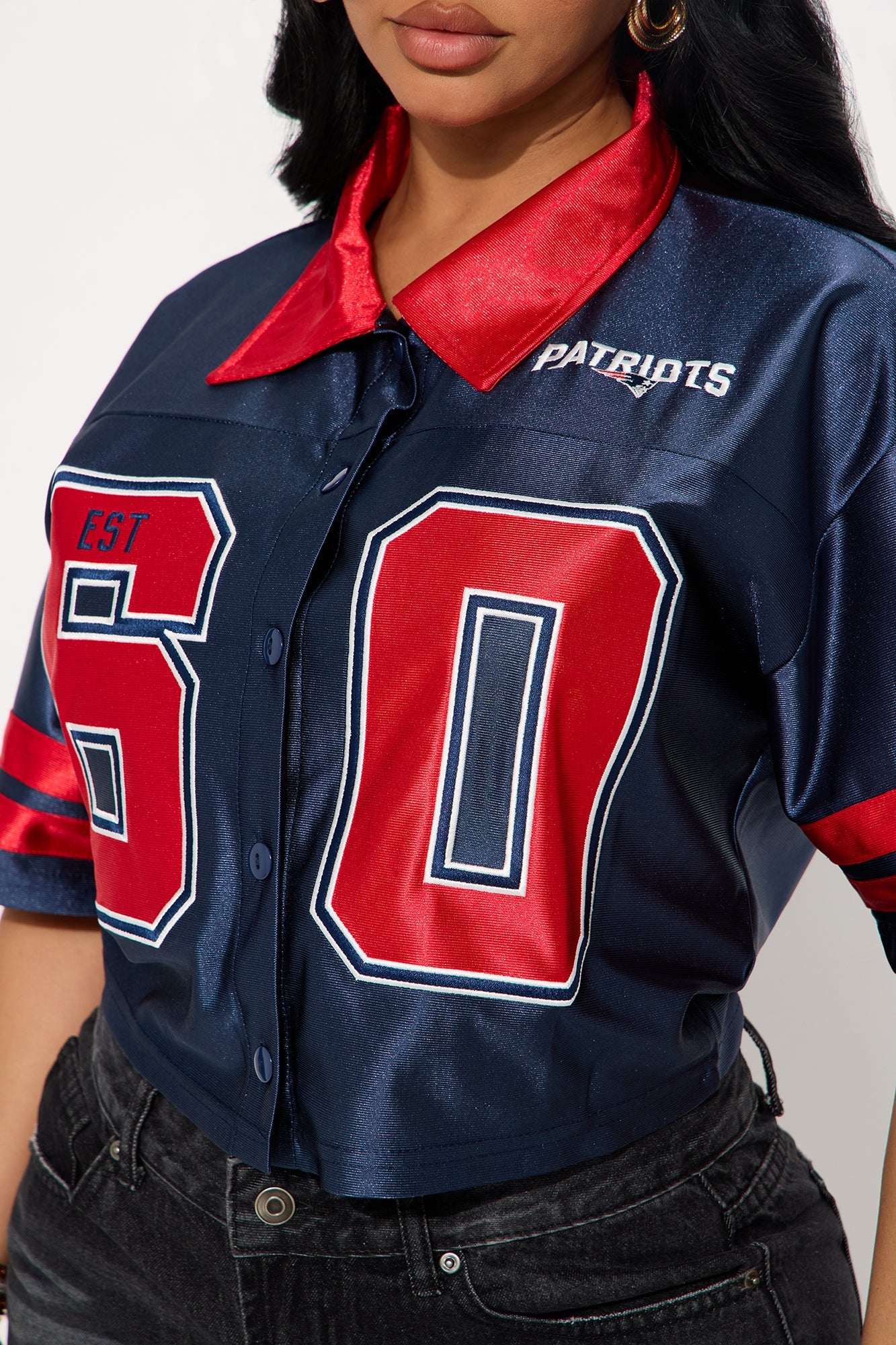 NFL Cropped Patriots Shirt - Navy/combo
