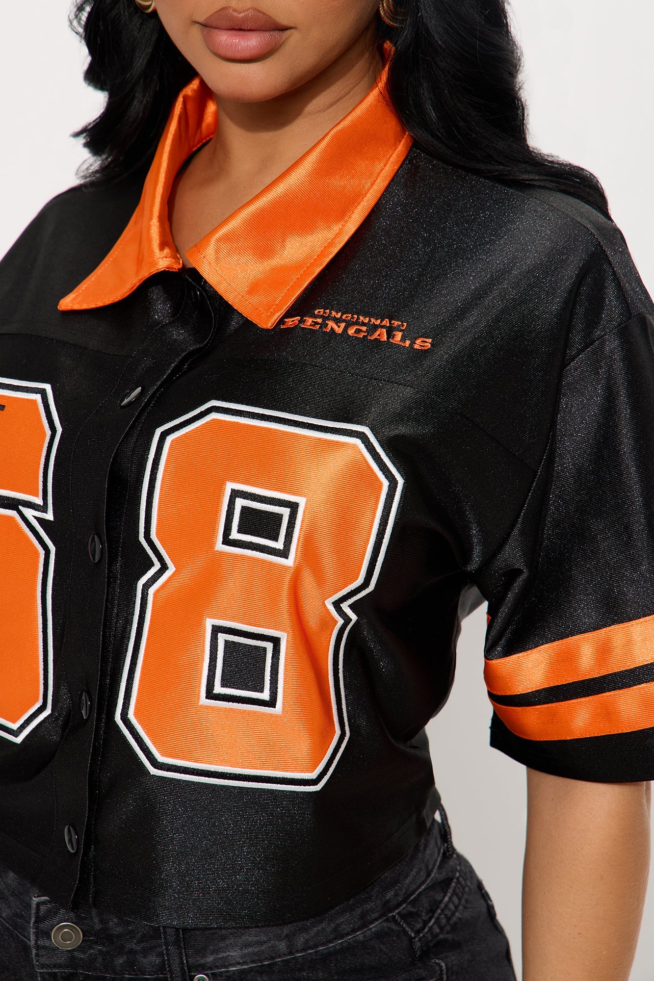 NFL Cincinnati Bengals Cropped Shirt - Black/combo