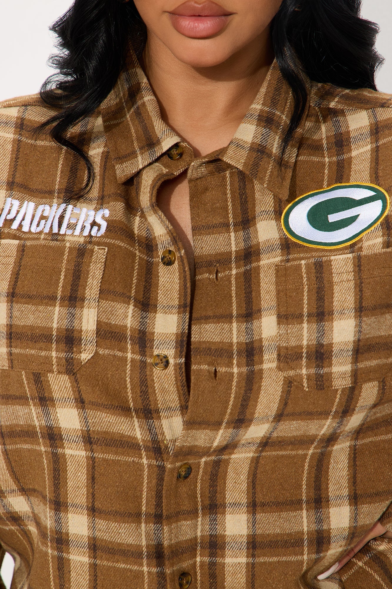 NFL Green Bay Packers Plaid Flannel - Brown/combo