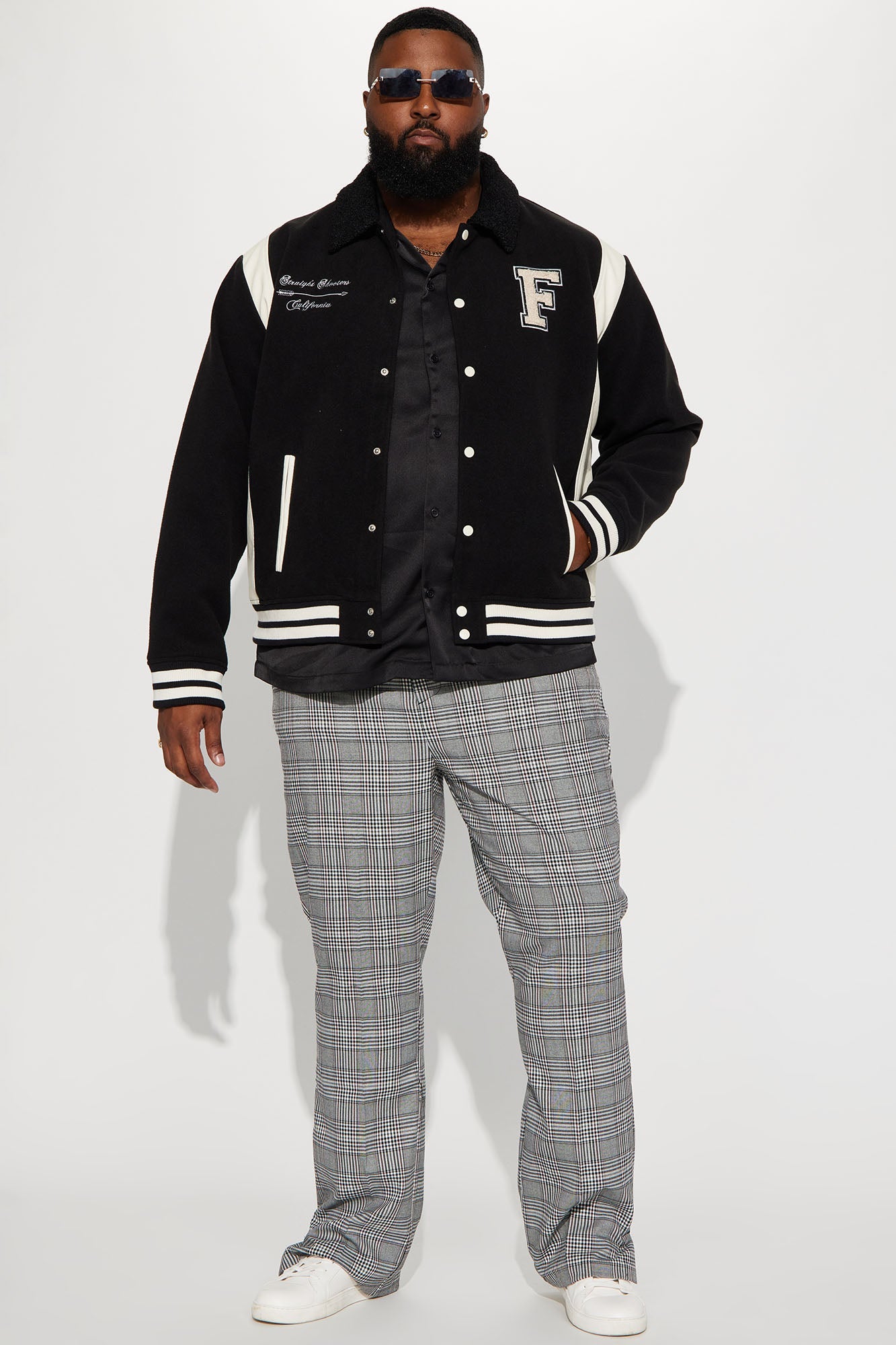 Links Satin Short Sleeve Button Up Shirt - Black