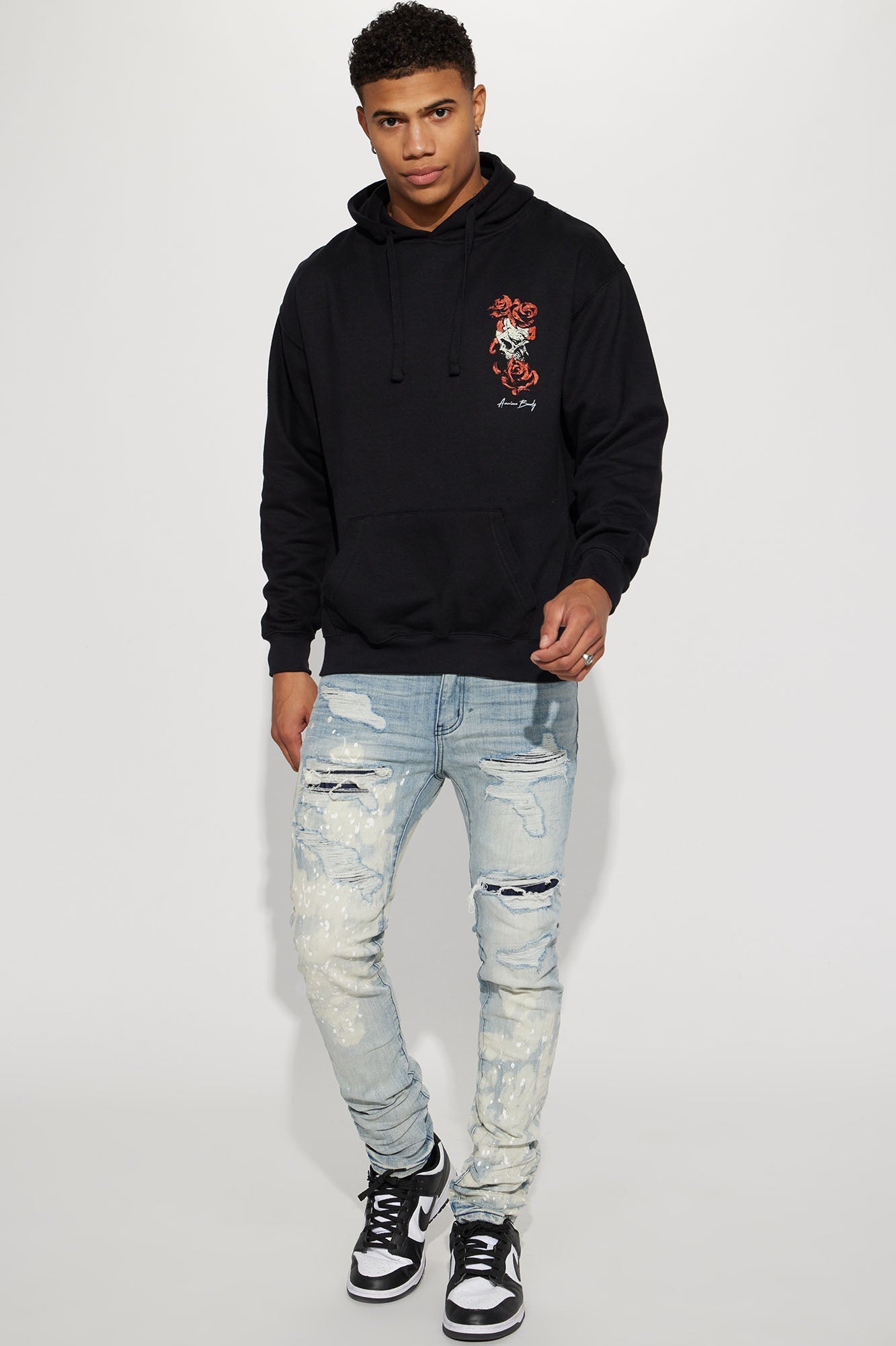 For It Paint Splattered Stacked Skinny Jeans - Light Wash