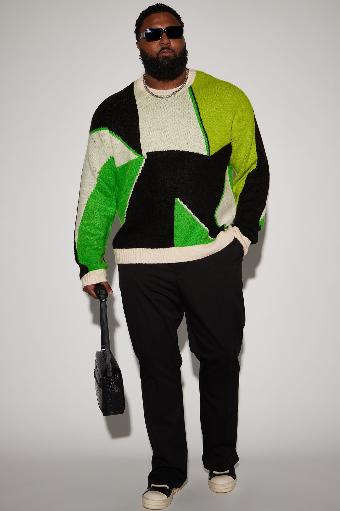 Worth It Crewneck Sweater - Green/combo
