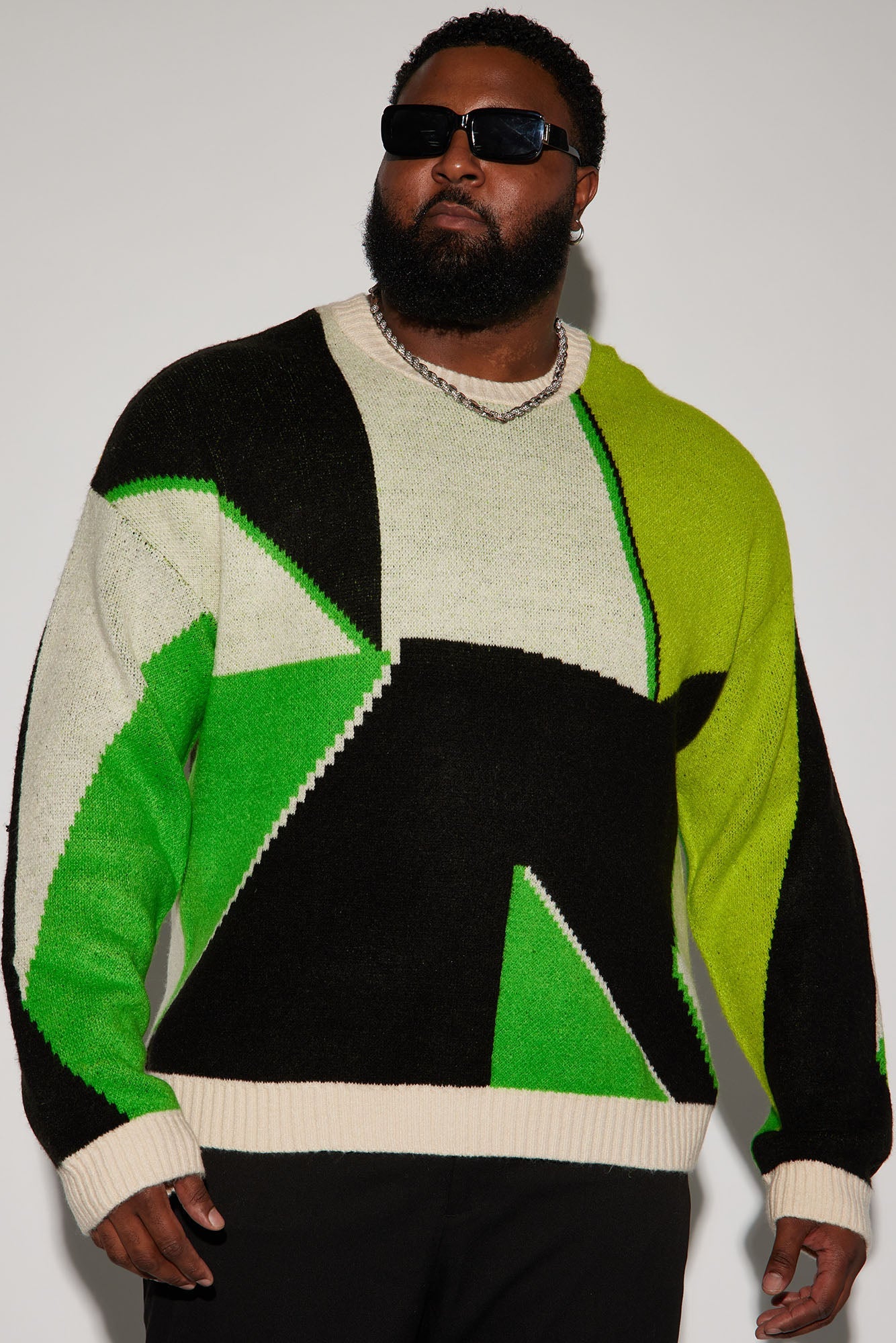 Worth It Crewneck Sweater - Green/combo