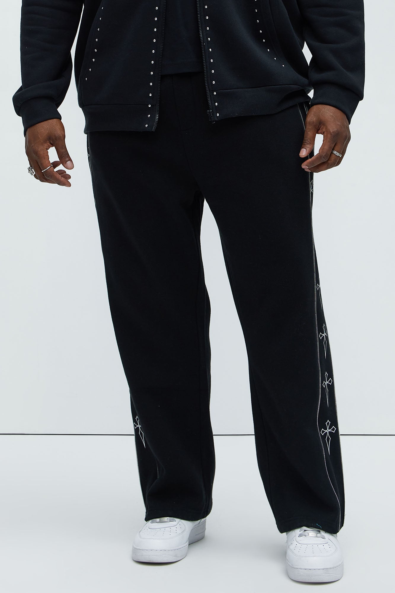 Tyson Cross Straight Sweatpants - Black