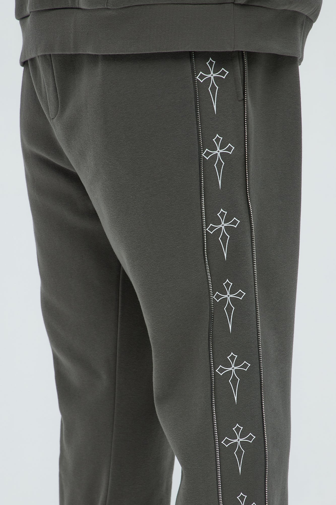 Tyson Cross Straight Sweatpants - Grey