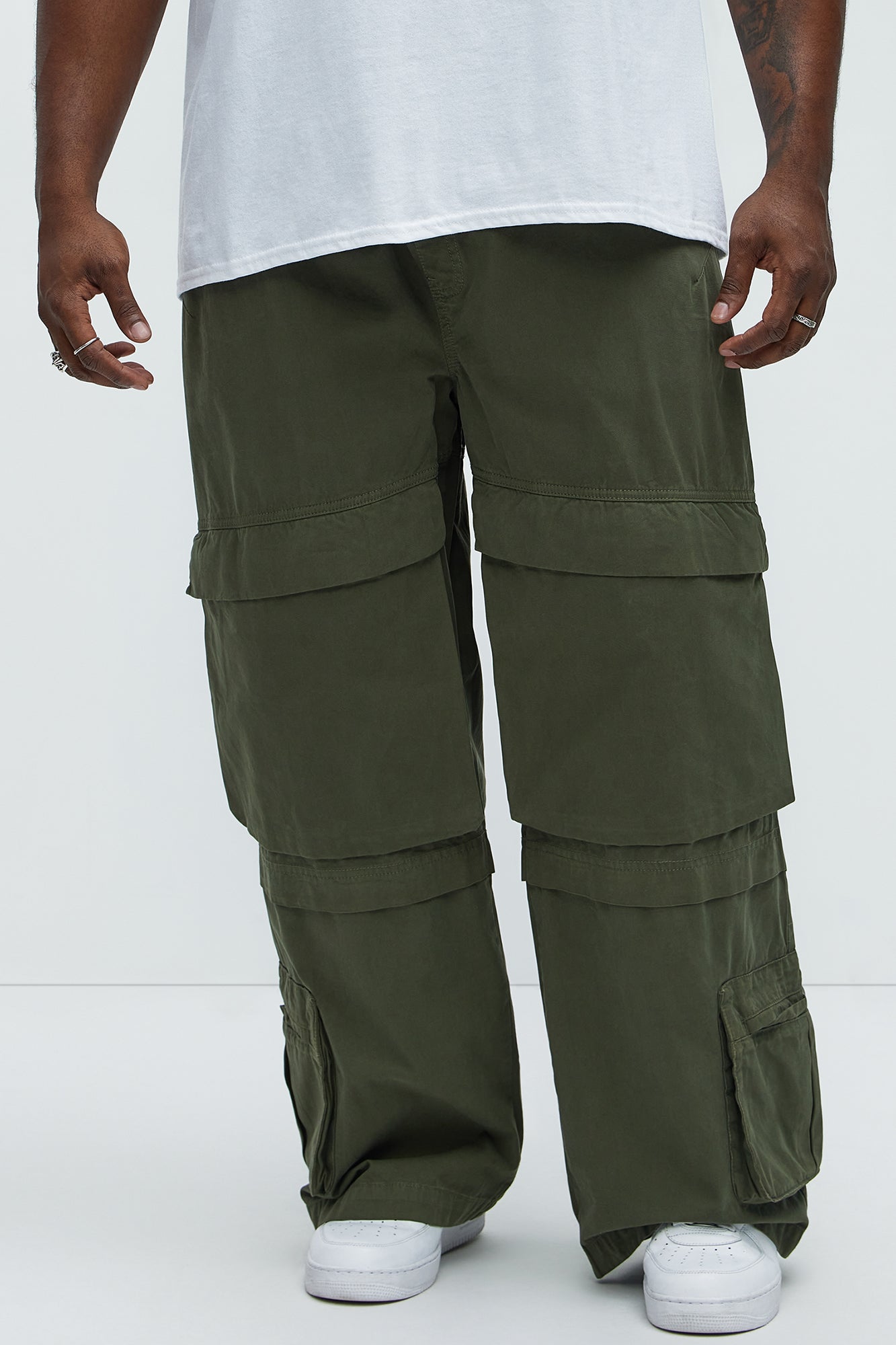 Rylan Wide Leg Cargo Pants - Olive