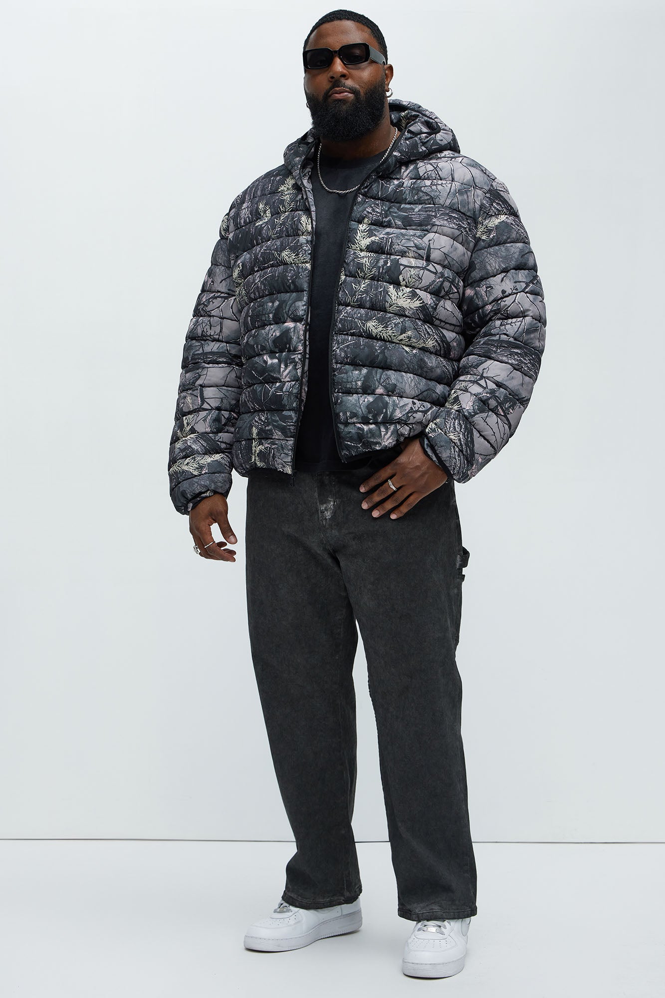 Troop Padded Zip Up Hoodie - Grey/combo