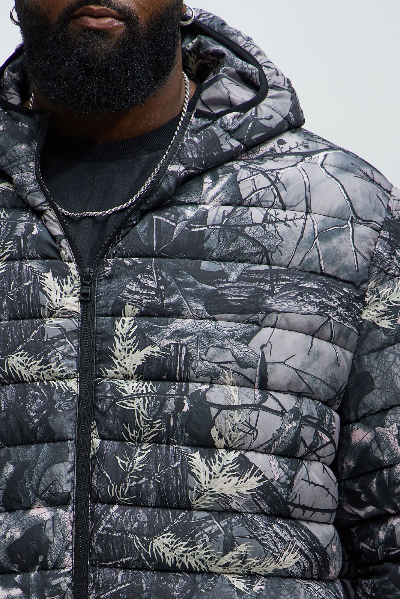 Troop Padded Zip Up Hoodie - Grey/combo