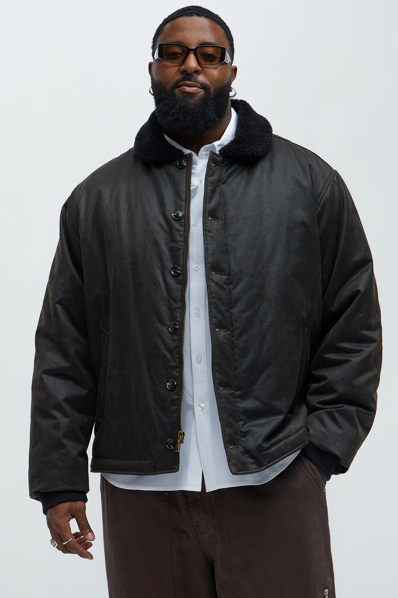 Denali Waxed Sherpa Jacket - Brown