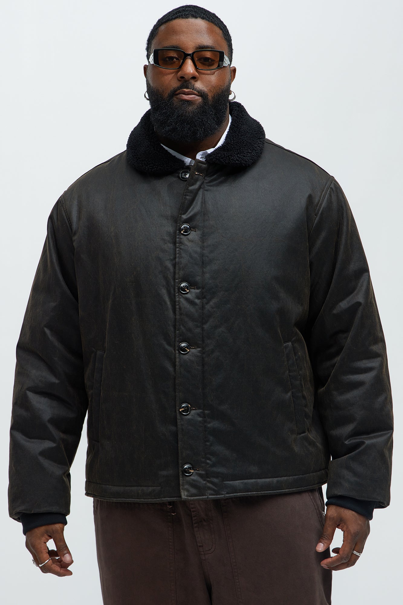 Denali Waxed Sherpa Jacket - Brown